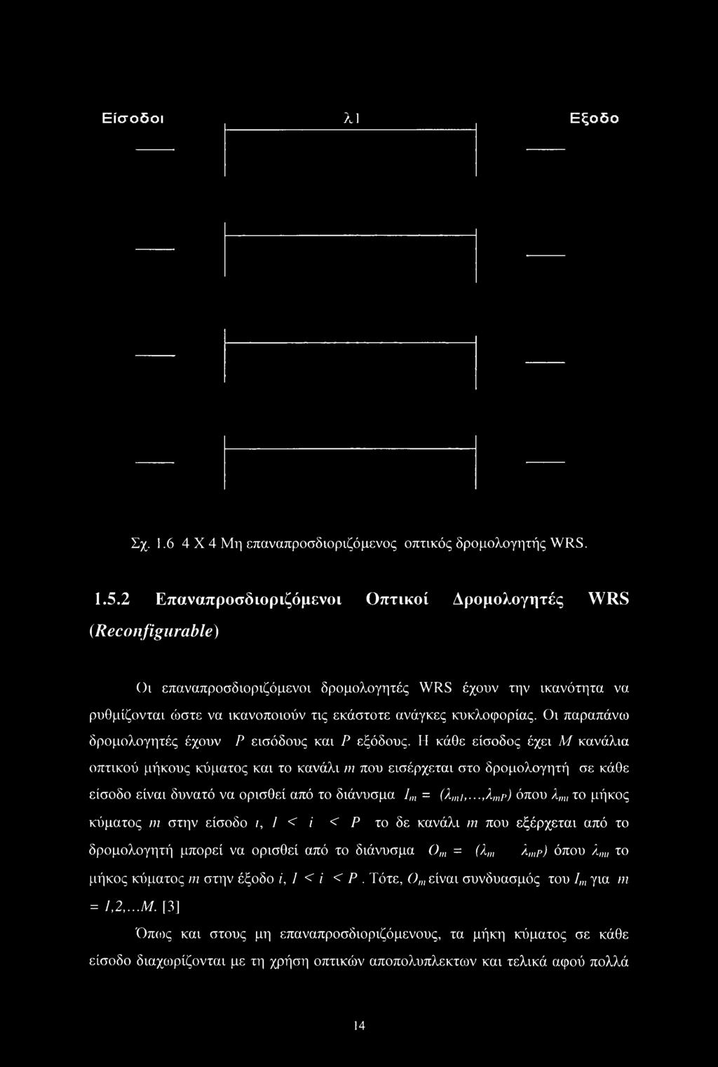 Οι παραπάνω δρομολογητές έχουν Ρ εισόδους και Ρ εξόδους.