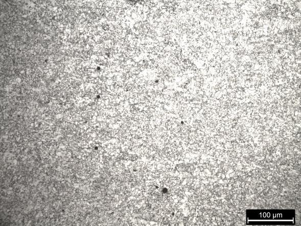3 Μελέτη στο Οπτικό Μικροσκόπιο 7.3.1 Μέταλλο Βάσης (Χάλυβας Χ65) Ο χάλυβας Χ65 διαθέτει φερριτο-μπαινιτική μικροδομή με διάσπαρτες νησίδες περλίτη.