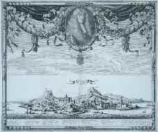 1677 BEAULIEU SEBASTIAN DE PONTAULT CANDIE. Capitalle du Royaume. 1674. Χαλκογραφία της Κρήτης, με κομμένα τα περιθώρια.