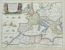 [Μαζί]ROMANI IMPERII QUA OCCIDENS EST DESCRIPTIO GEOGRAPHICA. Paris 1637. Επιχρωματισμένοι χαλκόγραφοι χάρτες της Μεσογείου.