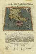 1712 PTOLEMAEUS C. TAVOLA DECIMA DELL' EUROPA. Tabula Europae X. Padua, 1621.