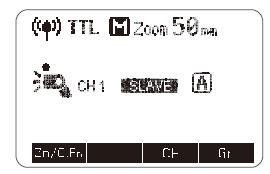 Τα group Μ/Α/Β/C μπορούν να ρυθμιστούν στη λειτουργία TTL. 2.Ρύθμιση Slave Φλας Ρυθμίστε το TT685S σαν βοηθητική slave μονάδα που ελέγχεται ασύρματα.