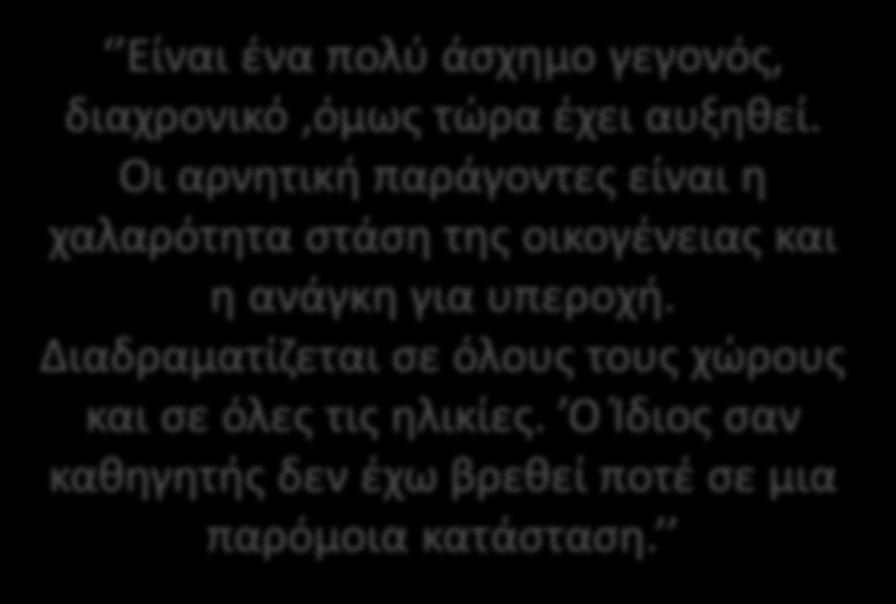 Διαδραματίζεται σε όλους τους χώρους και σε όλες τις ηλικίες.