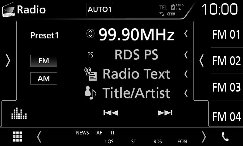 Ραδιόφωνο Ραδιόφωνο 34 Βασική λειτουργία ραδιοφώνου Οι περισσότερες λειτουργίες μπορούν να ελεγχθούν από την οθόνη ελέγχου πηγής.