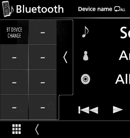 Έλεγχος Bluetooth 4 Πίνακας λειτουργιών Αγγίξτε στην αριστερή πλευρά της οθόνης για να εμφανιστεί ο πίνακας λειτουργιών. Αγγίξτε ξανά για να κλείσετε τον πίνακα.
