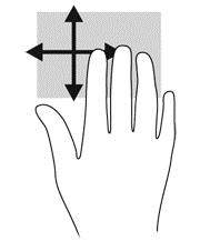 Τοποθετήστε τρία δάχτυλα στη ζώνη του TouchPad και μετακινήστε τα με γρήγορη, απαλή κίνηση προς τα πάνω, κάτω, αριστερά ή δεξιά.