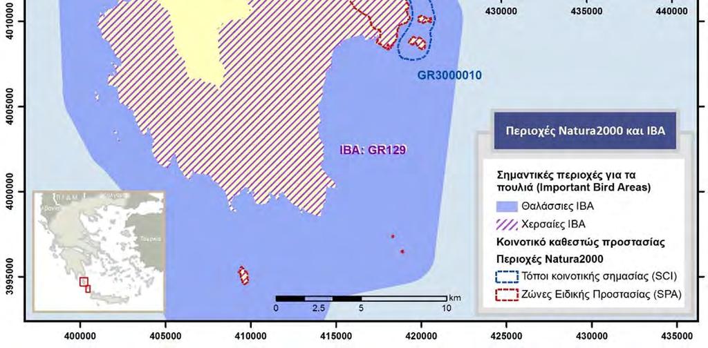 700 εκτάρια. Από αυτές το 63,96% της έκτασής τους επικαλύπτεται από ΖΕΠ. Επί του παρόντος, στην Ελλάδα το 56,79% της συνολικής έκτασης του δικτύου των ΙΒΑ καλύπτεται από ΖΕΠ (συνολικά 2.391.