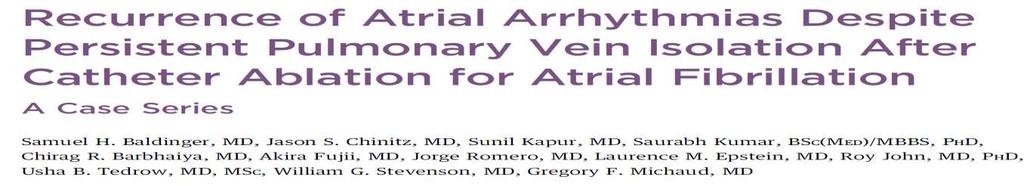 26 patients had persistent PVI out of 63 pts undergoing redo procedure (41%) [in