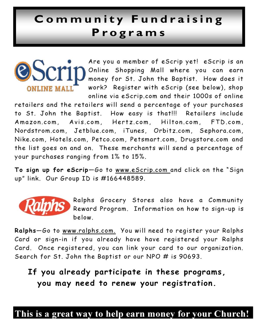 PARTICIPANTS ARE REQUIRED TO REGISTER FOR THE NEW TERM STARTING SEPT.