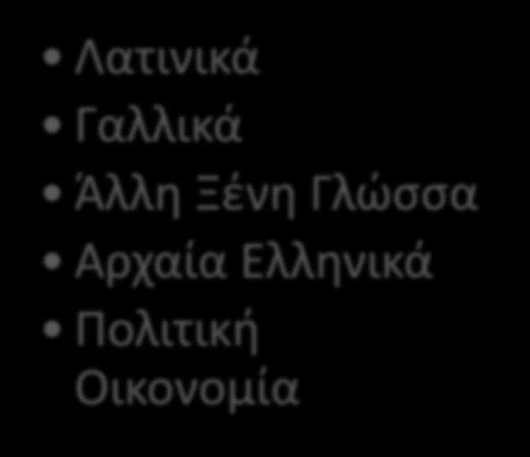 2 η Κατεύθυνση : Ξένων Γλωσσών και Ευρωπαϊκών Σπουδών Υποχρεωτικά Επιλεγόμενα (2 Χ 4) (2