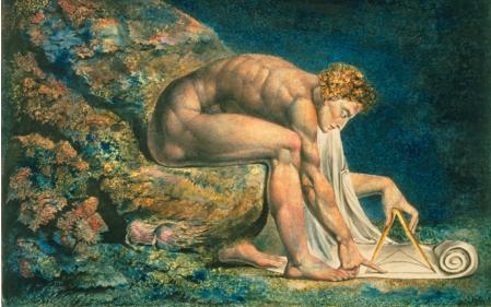 Τάξη και Χάος Newton, William Blake, 1975 Αριστερά: πολυπλοκότητα φυσικού κόσμου Δεξιά: τάξη και ακρίβεια της γεωμετρίας Κέντρο: Isaac Newton Κριτική για την οπτική του Newton από τον Blake Γυρνάει