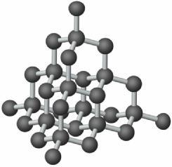 Katrs dimanta oglekļa atoms (shēmā 3.11 att.) ir kovalenti saistīts ar četriem citiem oglekļa atomiem, veidojot simetrisku tetraedra struktūru. Visu četru saišu garuma vērtības ir vienādas.