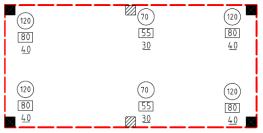 exemplu: modul de containere din 4 containere exemplu: container individual 9.4 Planul general de fundaţie pentru containerele 10', 16' şi 20