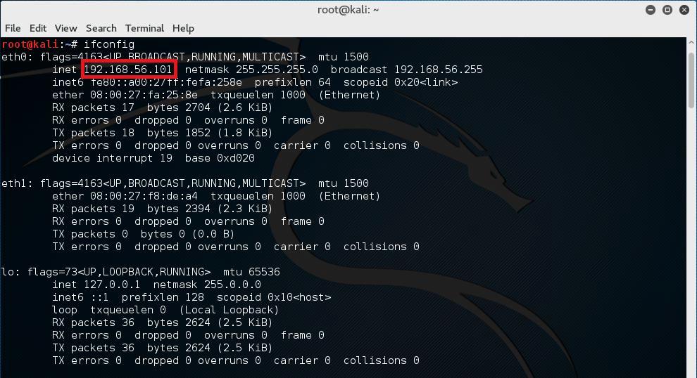 Εικόνα 3-4: IP Kali Linux Εικόνα 3-5: IP Metasploitable 2 3.3 Νmap/Zenmap 3.3.1 Γενικά Το Nmap είναι ένα δωρεάν open-source εργαλείο που χρησιμοποιείται για σάρωση δικτύων και ανιχνεύσεις ασφαλείας.
