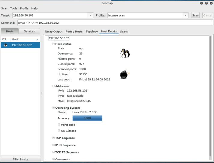 Εικόνα 3-9: Zenmap - Host Details 3.4 