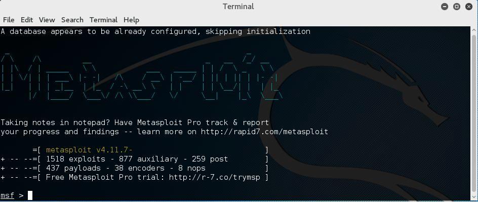 3.7.2 Εφαρμογή του Metasploit Framework στο Metasploitable 2 Το Metasploit Framework είναι επίσης ένα από τα εργαλεία που περιλαμβάνεται στο Kali Linux.