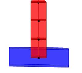 6 Πεδιλοδοκός θεμελίωσης κτιρίου και προσομοίωση με συνδυασμό γραμμικού (μπλε) και επιφανειακού (κόκκινου) τύπου πεπερασμένων στοιχείων Για τον υπολογισμό των ιδιομορφικών χαρακτηριστικών του