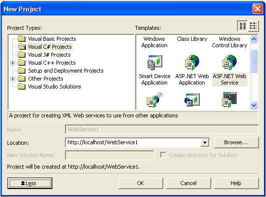 Το Visual Studio.NET απλοποιεί όλες αυτές τις διαδικασίες, οι οποίες µπορούν να δηµιουργηθούν και µε έναν απλό editor, όπως το Σηµειωµατάριο. Χρησιµοποιώντας όµως το Visual Studio.