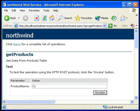 5.4.3 Έλεγχος του αρχείου Web Service. Ένα από τα πλεονεκτήµατα του συγκεκριµένου περιβάλλοντος ανάπτυξης (.