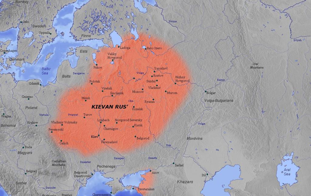 Χάρτης Κιέβου Εικόνα 1: Χάρτης του κράτους του Κιέβου.