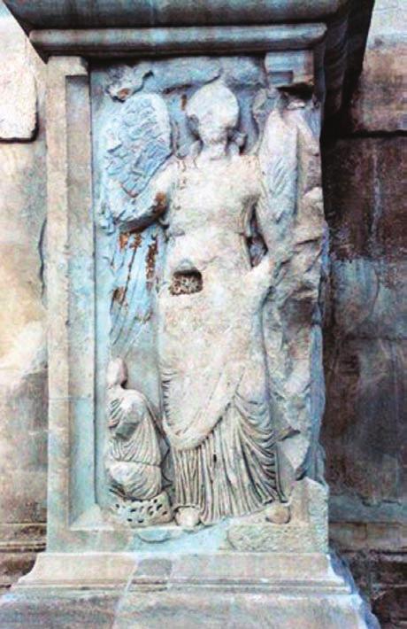Ni{ i Vizantija VIII 195 Сл. 5 Тријумфални приказ крилате викторије Fig. 5 Triumphal representation of Victoria with wings. и у уметности Цркве.