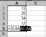 Κυριότερες συναρτήσεις Μαθηµατικές συναρτήσεις Συνάρτηση SUM() Σκοπός: Υπολογίζει τα αθροίσµατα των ορισµάτων Σύνταξη: =SUM(Αριθµός1;Αριθµός2; ) Παραδείγµατα: =SUM(A1:A5) =SUM(A1:A3;C3:C10)