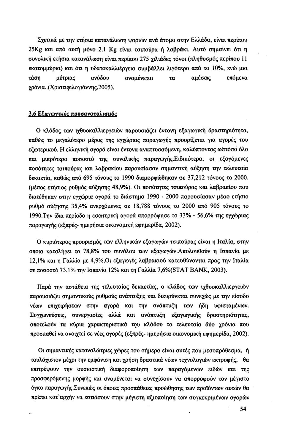 Σχετικά με την ετήσια κατανάλωση ψαριών ανά άτομο στην Ελλάδα, είναι περίπου 25Kg και από αυτή μόνο 2.1 Kg είναι τσιπούρα ή λαβράκι.