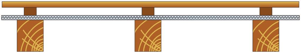 Ak nie je drevené pokrytie pokladané na lešenie z drevených trámov, na betónovej podlahe musí byť postavené drevené latovanie (max. vzdialenosť 60 cm.