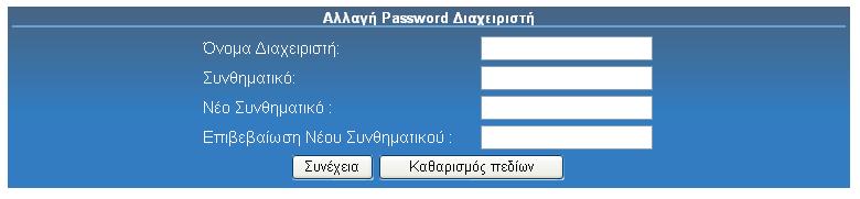 Έξοδος διαχειριστή Στο επάνω μέρος κάθε σελίδας του περιβάλλοντος διαχείρισης είναι ορατή η επιλογή «Έξοδος Χρήστη».