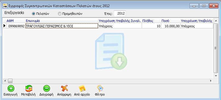 συμπλήρωση ΜΟΝΟ των αξιών οι οποίες επιθυμεί ο χρήστης να συμπεριληφθούν στην Συγκεντρωτική Κατάσταση καθώς δεν λαμβάνεται υπόψη το όριο Υποβολής των 300. επιλογή & εισαγωγή του αρχείου IL01 - IL01.