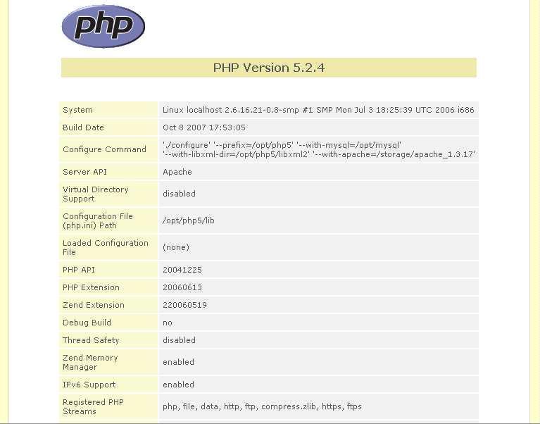 Σχ. 8 - Πληροφορίες για την PHP 2.4.2.2.9. Εργαλεία ιαχείρισης Βάσης εδοµένων Στην ενότητα αυτή παρουσιάζονται τα εργαλεία που διαθέτει το eclass για την διαχείριση της Βάσης εδοµένων της πλατφόρµας.