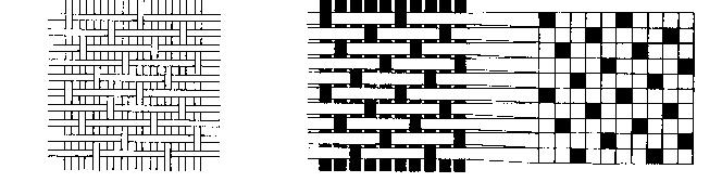 ţesătură cu legătură atlas de bătătură A5/2 B (R u = R b = 5 şi deplasare 2), iar în fig.5.4.b. aceleaşi elemente pentru o ţesătură cu legătură atlas de urzeală A5/3 U ( R u = R b = 5 şi deplasarea 3).
