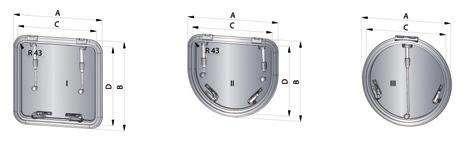 679x679 627x627 43 ve CF6363 ve MS6363 palubni otvori altus ALTUS palubni prozori imaju okvir od anodiziranog aluminija, radijus zakrivljenosti 43mm na uglovima i akrilni debljine 10mm.