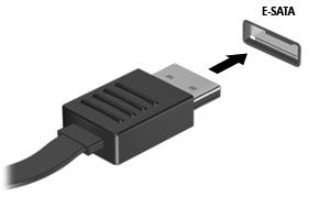 2 Χρήση συσκευής esata Μια θύρα esata συνδέει µια προαιρετική συσκευή esata υψηλής απόδοσης, όπως µια εξωτερική µονάδα σκληρού δίσκου esata.