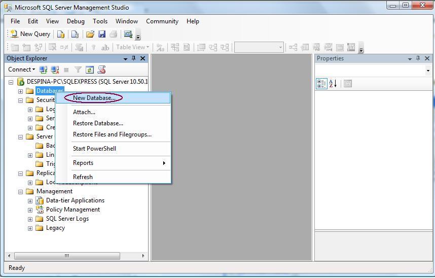 ΔΗΜΙΟΥΓΙΑ ΒΔ ΜΕ SQL SERVER 2008