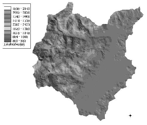 Ψηφιακό µοντέλο αναγλύφου λεκάνης Προέλευση δεδοµένων: χάρτες ΓΥΣ 1:50 000 Ανάλυση 30 30 m 2 Έκταση 161.