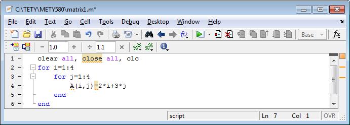 Ορισμός πίνακα με χρήση nested loops