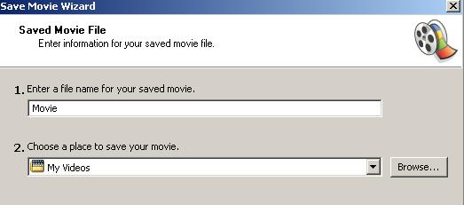 Από το παράθυρο Movie Tasks, κάτω από το Finish Movie, επιλέγουμε Save to my computer. 2.