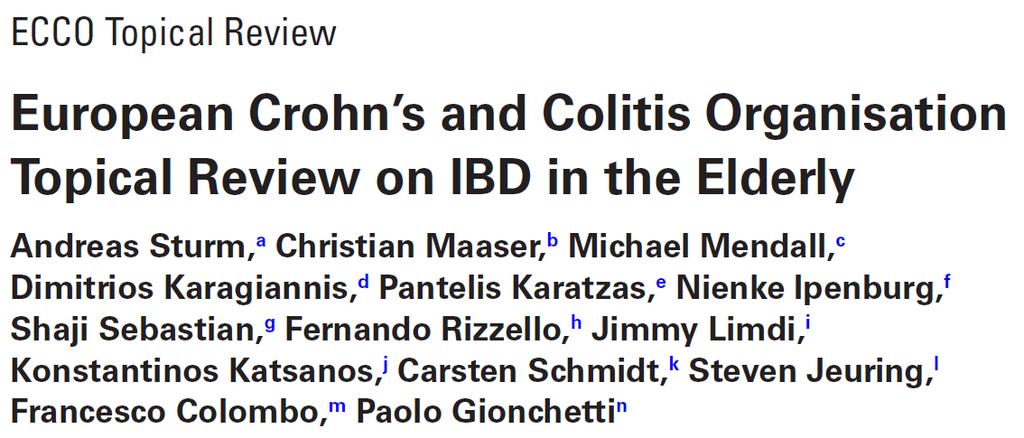 Sturm A et al, J Crohn