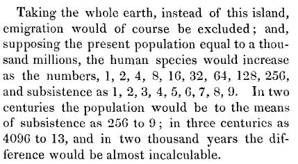 Thomas Robert Malthus (1766-1834) Η τροφή