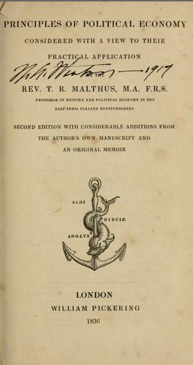 Thomas Robert Malthus (1766-1834) Αρχές
