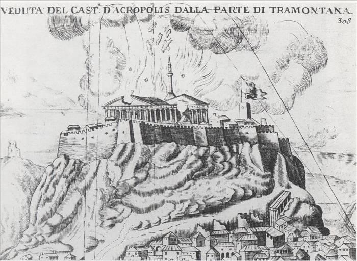 Το 1460, μετά την κατάληψη των Αθηνών από τους Τούρκους μετατράπηκε σε τζαμί ενώ το 1687 το μνημείο βομβαρδίστηκε κατά την πολιορκία της Ακρόπολης από του Ενετούς με αποτέλεσμα να υποστεί τη