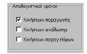 πραγματοποίησης της πρώτης αλλά και της τελευταίας κίνησης παραγωγής, ή ανάλωσης ή παραγωγικού πόρου.