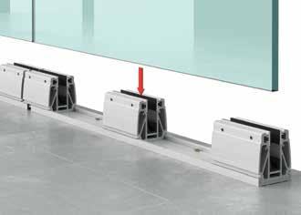 B line Σύστημα ρυθμιζόμενης επιδαπέδιας στήριξης υαλοπίνακα B line Adjustable system for on-floor installation Στάδια τοποθέτησης / Supporting base assembly Βάσεις στήριξης υαλοπίνακα /