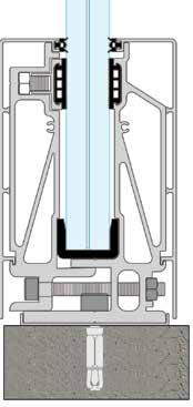 52) Στάδια τοποθέτησης / Supporting base assembly Μέθοδος υπολογισμού βάσεων στήριξης τύπου E για υαλοπίνακες μήκους 1000 mm σε σειρά.