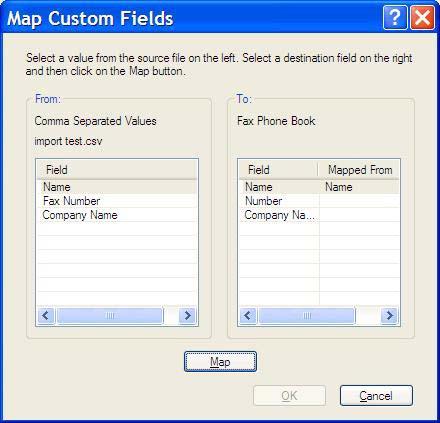 3. Μετά την επικύρωση του αρχείου που έχει επισημανθεί, ανοίγει το παράθυρο διαλόγου Map Fields (Αντιστοίχιση πεδίων).