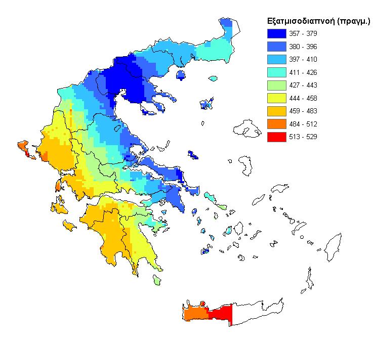 ΕΞΑΤΜΙΣΟΔΙΑΠΝΟΗ (φυσική μεταβλητή) Εικόνα Σημαντική υδρολογική απώλεια τόσο από τους επιφανειακούς φορείς όσο και