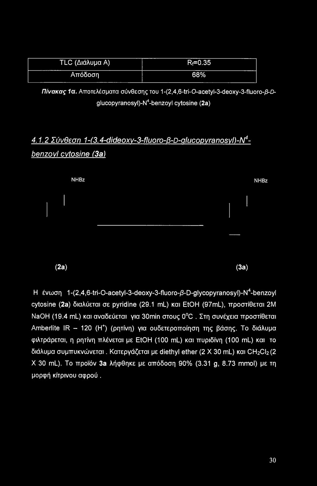 pyridine (29.1 ml) και EtOH (97mL), προστίθεται 2M NaOH (19.4 ml) και αναδεύεται για 30min στους 0 C. Στη συνέχεια προστίθεται Amberlite IR - 120 (Η+) (ρητίνη) για ουδετεροποίηση της βάσης.