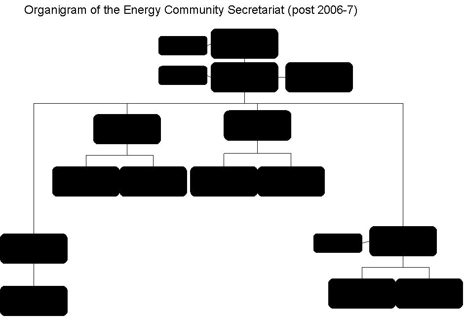 1.1.2.1. The ENERGY COMMUNITY Secretariat Structure Given the work load attributed to the Secretariat and the estimated time necessary for the accomplishment of the aim of creating an Energy