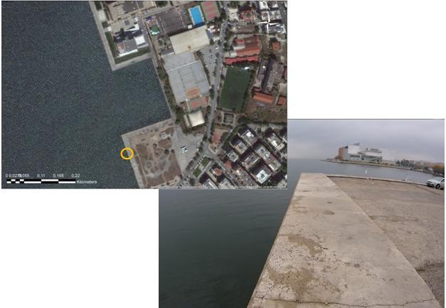 Εικόνα 3.6 Θέση δειγματοληψίας στο σταθμό Μέγαρο Μουσικής (Στ.5), στο αστικό θαλάσσιο μέτωπο της Θεσσαλονίκης. Σταθμός Λιμάνι Νέας Μηχανιώνας (Στ.